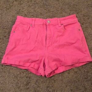 Pink High Rise Jean Shorts #cute #pink #jean #shorts #nobo